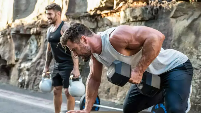 Want an arm like Thor? this is chris hemsworth's training