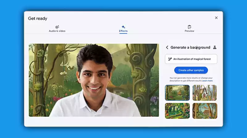 With Google Meet now, you can create an AI-generated background